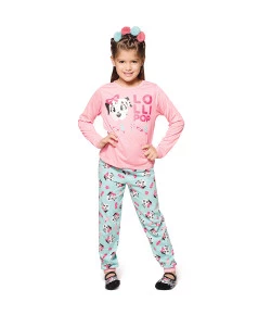 Pijama Manga Longa Teen Puket Dálmata Rosa FEV19 - 030402021