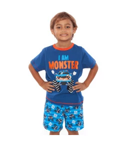  Short Doll Manga Curta Kids Puket Monster Car V20 Azul - 030402043