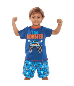  Short Doll Manga Curta Teen Puket Monster Car V20 Azul - 030501572