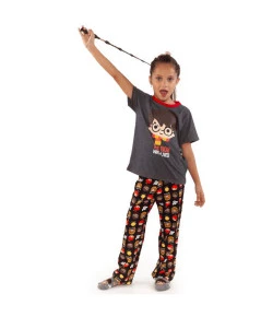 Pijama Manga Curta Kids Puket Harry Potter Cinza - 030402111