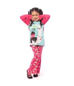 Pijama ML Kids Visco Lhama Choco Puket INV20 Rosa 