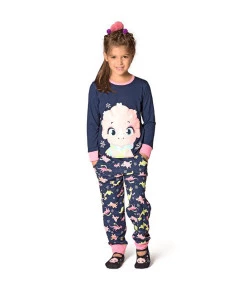 Pijama Manga Longa Kids Puket Dina Azul Marinho MAR19 - 030401918