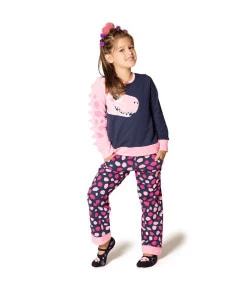 Pijama Moletom Teen Puket Fantasia Dina Azul Marinho MAR19 - 030401923