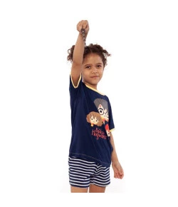 Pijama Manga Curta Kids Puket Harry Potter Azul Marinho - 030402108
