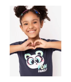 Short Doll Camiseta MC Puket Panda Abacate Azul Marinho