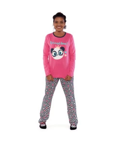 Pijama Manga Longa Adulto Puket Panda Rosa INV19 - 030602109
