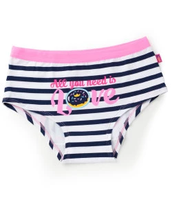Calcinha Teen Caleçon Puket Pinguim Listras Branco FEV19 - 040501290