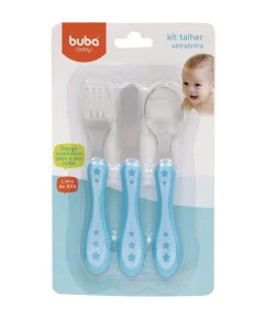 Kit Talher 3 Peças Buba Estrelinha Azul - 10676