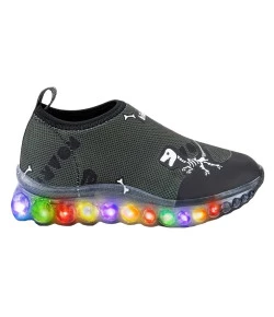 Tênis Infantil de Luz Bibi Celebration Dino Fósseis Preto