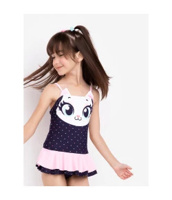 Maio Kids Gata Puket Azul Marinho e Rosa