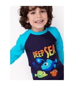 Camiseta Praia Manga Longa Menino Puket Azul