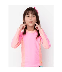 Camiseta Praia ML Lisa Kids Puket Rosa 