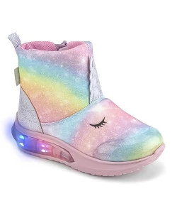 Bota Infantil de Luz Bibi Rosa com Arco-Íris Space Wave 3.0