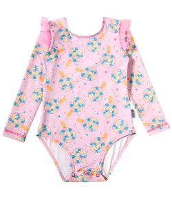 Body Praia Manga Longa Lollypop Toddler Proteção UV50+