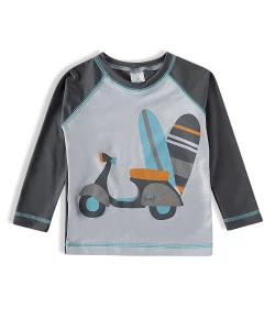 Camiseta Praia Menino Manga Longa Tip Top Cinza V21 3725156
