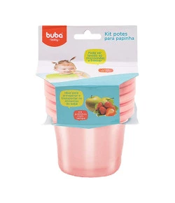 Kit 3 Potes Para Papinha Buba Rosa - 6759