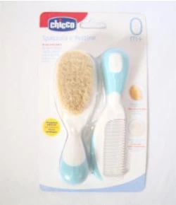 Escova E Pente Cerdas Naturais Chicco Azul