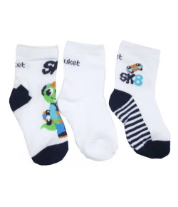 Tripack de Meia Puket Club Baby Jacaré 010202782 