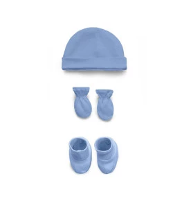 Kit Touca, Luva e Sapatinho Hug Azul