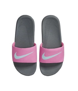 Chinelo Nike Kawa Slide (GS/PS) Rosa e Branco 