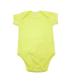 Body Básico Liso Lala Lipe Manga Curta Amarelo Claro