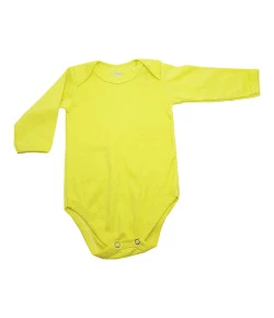 Body Básico Liso Lala Lipe Manga Longa Amarelo Claro 