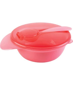 Prato Bowl com Tampa e Colher Rosa - Buba 