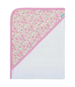 Toalha de Banho com Capuz Batistela Baby Floral C013