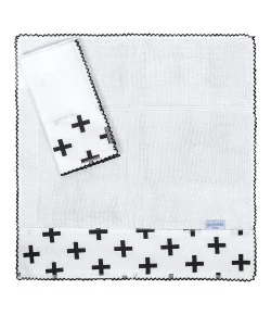Fralda de Boca Batistela Baby Cruzinha Preto