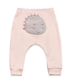 Calça Saruel Com Bordado Hug Rosa 