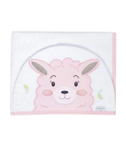 Toalha de Banho com Capuz Batistela Baby Bichinhos D048 Lhama 