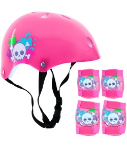 Kit Capacete com acessórios Caveira Pink