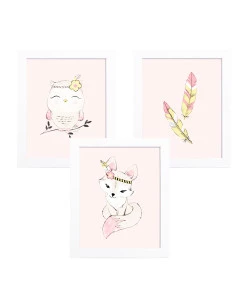 Kit com 3 Quadros Hug Floresta Encantada