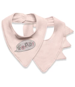 Kit com 2 Babador Bandana Meus Dinos Hug Rosa E15204A