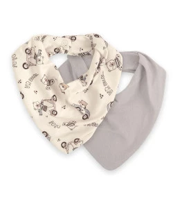 Kit com 2 Babador Bandana Dirigindo Pela Cidade Hug Bege E15304
