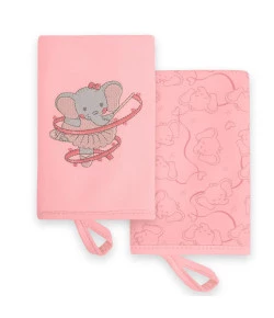 Kit com Duas Babinhas Elefante Bailarina Hug Rosa E15401A
