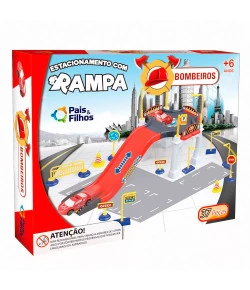 Estacionamento Com Rampa Bombeiros 37 Peças Gala Brinquedos 4027 6+