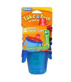 Kit 4 Copos de Treinamento Take&Toss Azul 4m+ - F4421