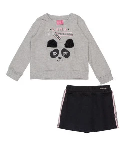 Conjunto Casaco Manga Longa e Saia Momi  Mescla 