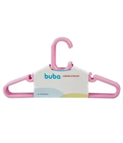 Kit Cabide 10 Unid Infantil Buba Rosa 12716