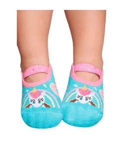 Meia Sapatilha Baby Puket Unicornio Donut Verde Agua