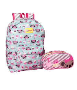 Kit Escolar Mochila + Nécessaire Puket Coala Verde Água MA18