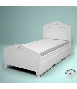 Cama de Solteiro Nantes com Cama Reserva Branco Fosco JC MÓVEIS