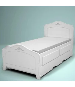 Cama de Solteiro Nantes com 2 Gavetas e Cama Reserva Branco Fosco JC MÓVEIS