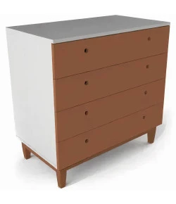 Cômoda Gaveteiro Linha Otto Sleeper Branco com Gavetas Laminadas