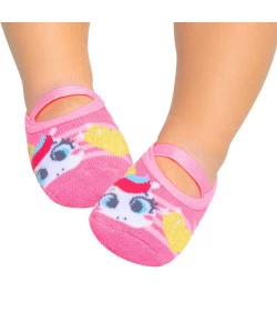 Meia Sapatilha Baby Puket Unicornio Coração Rosa