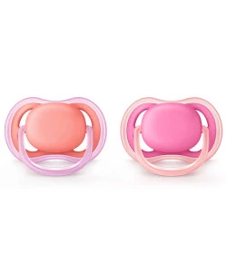 Kit 2 Chupetas Avent Ultra Air Lisa Tam. 2 6-18M Rosa e Laranja - SCF245/22
