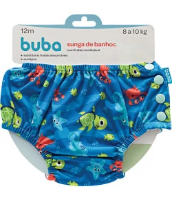 Fralda Reutilizável de Piscina Fundo do Mar Tamanho G - Buba 