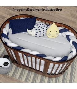 Kit Berço Batistela Baby Trança 5 Peças Azul Marinho - 10097