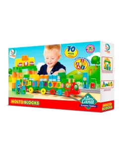 Trenzinho MoltoBlocks 70 Peças Cardoso Toys 24M+ 8005
